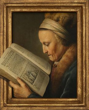 Old Woman Reading sur Marja van den Hurk