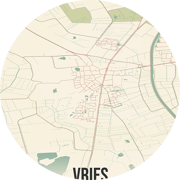 Vintage landkaart van Vries (Drenthe) van Rezona