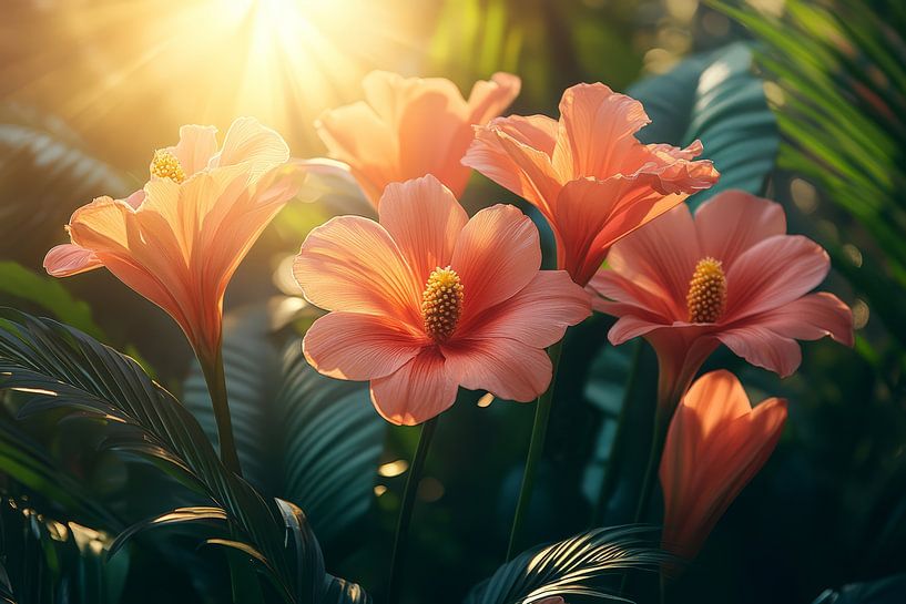 malerischen exotischen Blumen Hintergrund von Egon Zitter