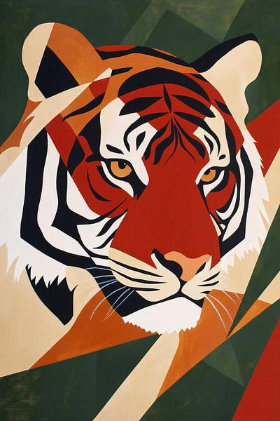 Abstrakte energetische Tigerkunst von Imperial Art House