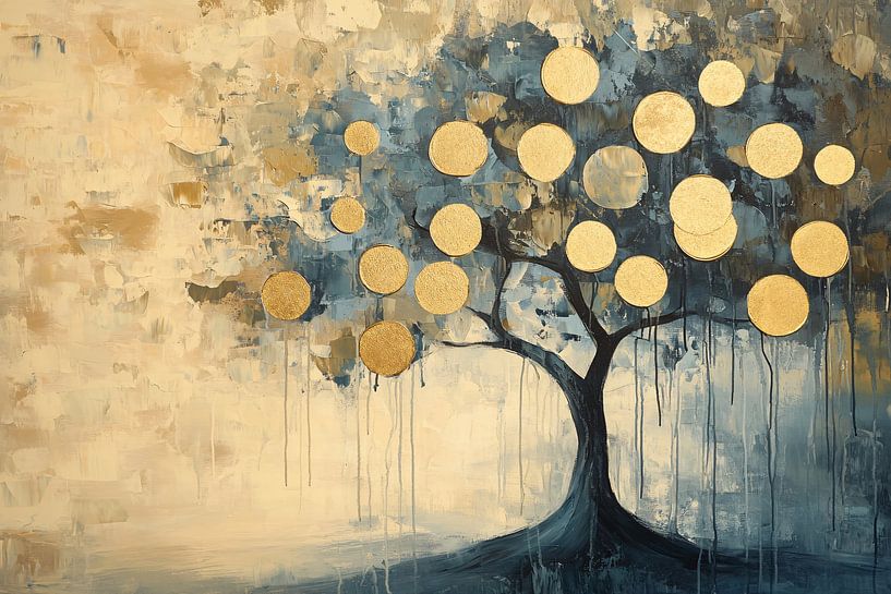 Tree with golden leaves by Art & Soul Creations