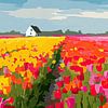 Tulpen veld van Vlindertuin-Art