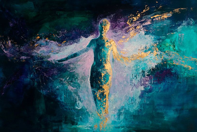 Une figure lumineuse dans un océan de couleurs par Poster Art Shop