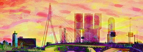 Erasmusbrug met Rotterdam Vibrant