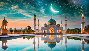 Moskee met weerspiegeling van Mustafa Kurnaz
