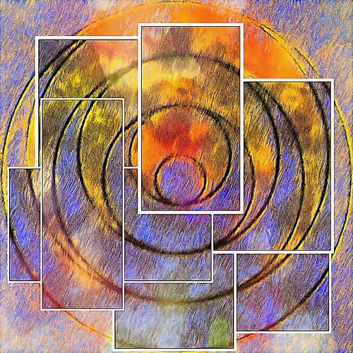 Paarse en oranje engel