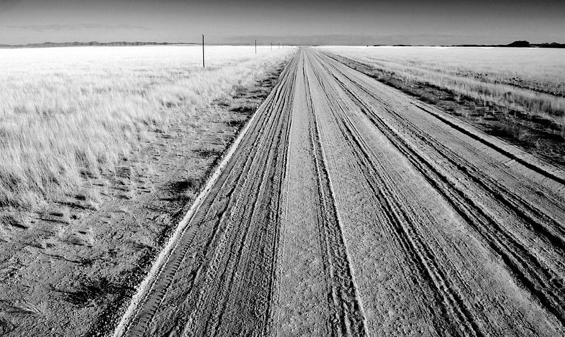 Zwartwit foto Landschap Namibië, Afrika by Jeroen Bos