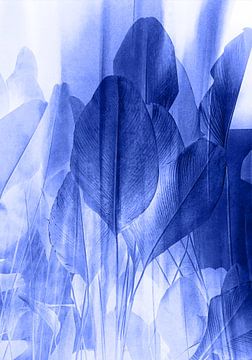 Dynamic Blue Lotus Leafs van Raymond Wijngaard
