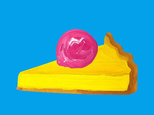 Citroentaart met frambozenijs