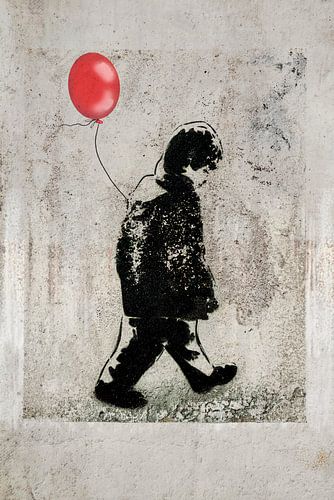 Graffiti Boy with Balloon. Urban.