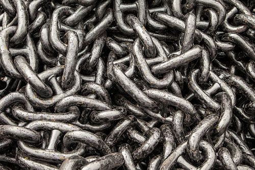 The Netherlands, Rotterdam. Close-up of ship's chain.