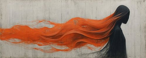 Femme orange Silhouette moderne de l'embrasement