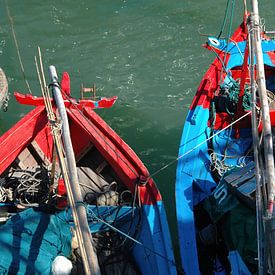 Vietnam - gekleurde bootjes van Hans Janssen