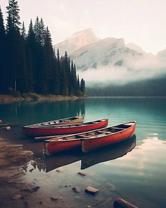 Boote im Bergsee