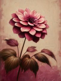 Vintage alt rosa Dahlia Blume mit neutralen beige Hintergrund von Colors of Spring