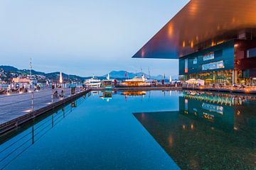 Lucerne Culture and Congress Centre at night by Werner Dieterich