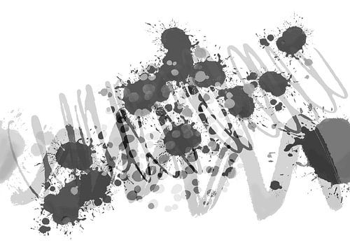 Springen door plassen zwart-wit 2024