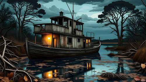 Péniche dans la jungle