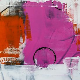 Pink and a black circle von Gabi Hampe