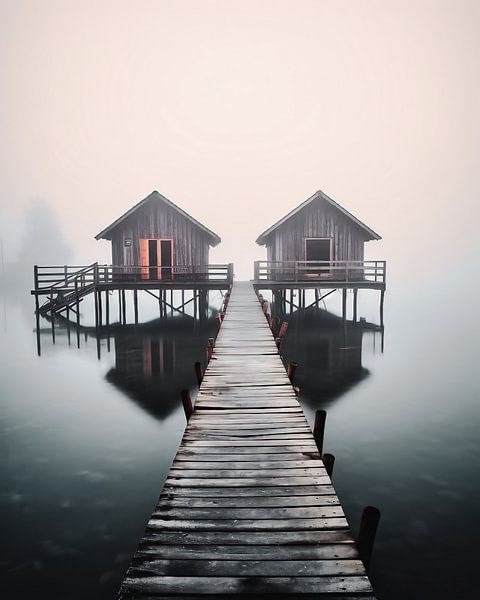 Cabins on the lake by fernlichtsicht