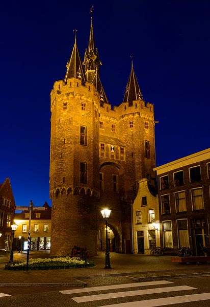 Sassenpoort in Zwolle in de avond van Sjoerd van der Wal Fotografie