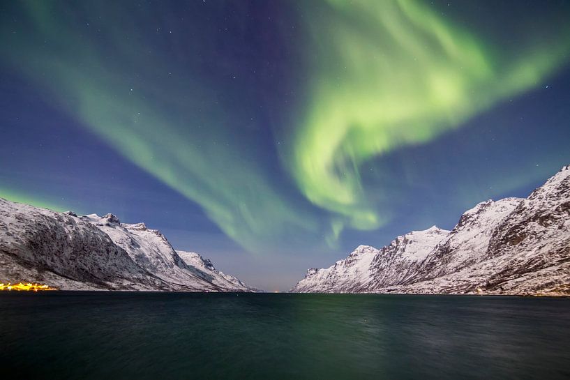 Nordlichter, Ersfjord. von Freek van den Driesschen