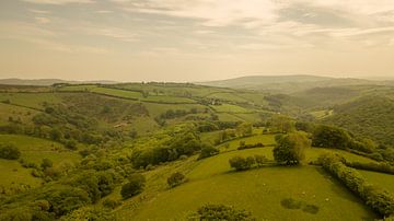 Groene heuvels in de Cotswolds in Engeland van Robin Jongerden