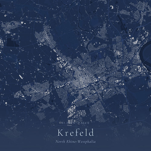 Vintage map of Krefeld, Germany