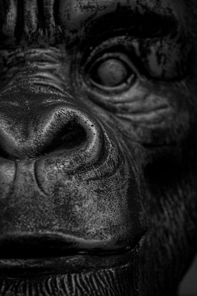 Bronzen aap 2 van Niek Traas