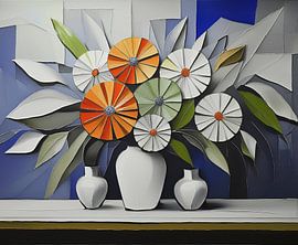 Retro bloemen van Thea Mekkelholt