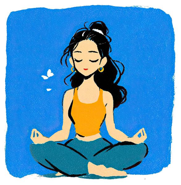 Femme en méditation | Moments de calme lumineux par OMG Art