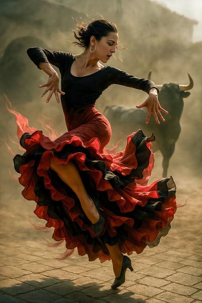 Der Tanz des Feuers – Flamenco zwischen Staub und Sturm von Klaus Tesching - Art-AI
