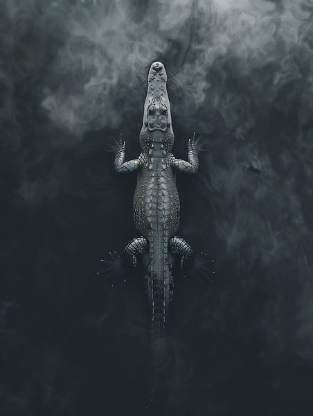 Wasserreptil aus der Luft von fernlichtsicht