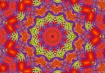 Dazzles in Red (Mandala in Rood) van Caroline Lichthart