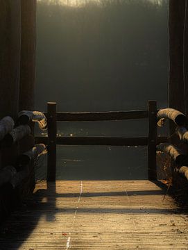 Dromerige zonsopgang op de steiger van Laquaiart