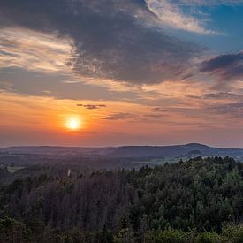 Sunset at Falkenstein in Saxon Switzerland by Holger Spieker