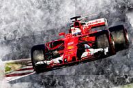 Vettel, Ferrari von Theodor Decker Miniaturansicht