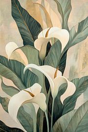 Lilien und Blätter von Poster Art Shop