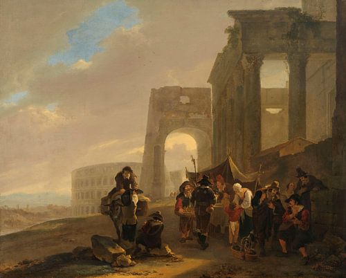 Scène humaine entre ruines romaines, Jan Both, 1640 - 1652