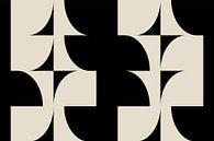 Modern abstract minimalist geometric  retro shapes in white and black  4 by Dina Dankers thumbnail
