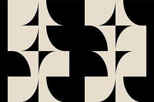 Moderne abstrakte minimalistische geometrische Retro-Formen in Weiß und Schwarz 4 von Dina Dankers