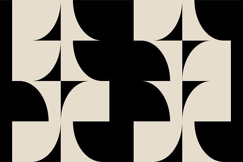 Moderne abstracte minimalistische geometrische retro vormen in wit en zwart 4