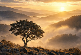 Radiant Morning Over the Misty Valley by Winston Sobalvarro