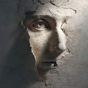 3D-Wanddekoration fiktives Gesicht oder Torso von Egon Zitter