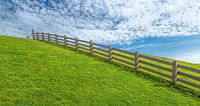 Dyke, gate and sky