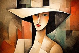Lady with Hat 136.70 by Eye catching paintings