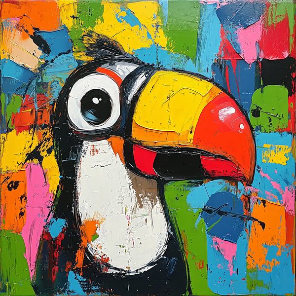 Toucan in rainbow Style by Emil Husstege