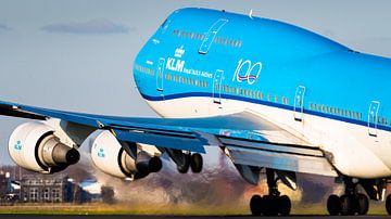 KLM Boeing 747-400 au décollage de Polderbaan sur Dennis Janssen