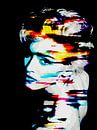 Madonna - Live To Tell Abstraktes Porträt in Schwarz, Grau, Blau, Gelb, Rot von Art By Dominic Miniaturansicht