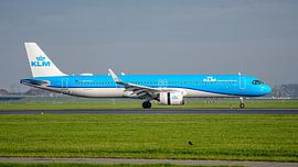 Het nieuwste vliegtuig van de KLM: de Airbus A321neo. van Jaap van den Berg